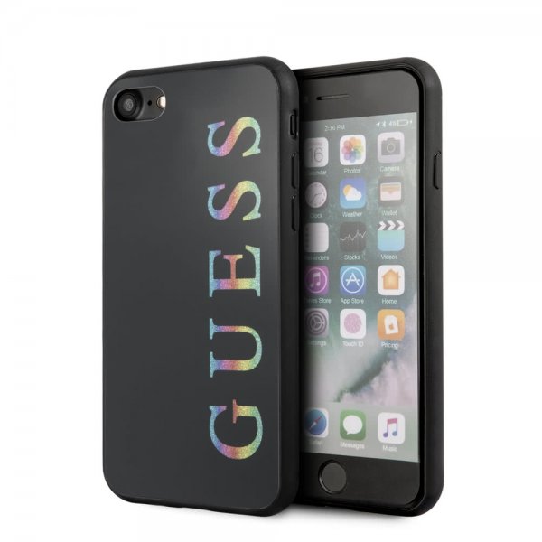 Guess iPhone 7/8/SE Skal Glitter Cover Sort