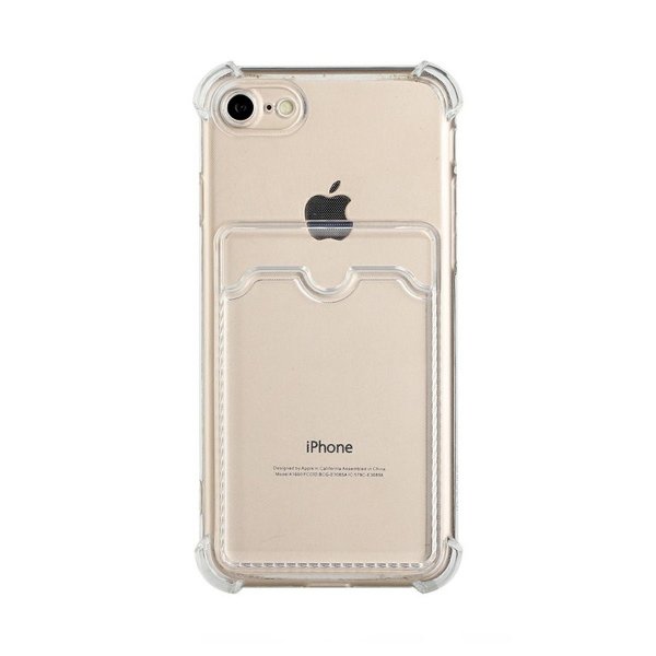 iPhone 7/8/SE Cover Kortholder Stødsikkert Transparent