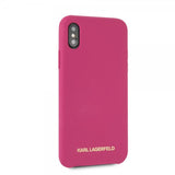 Karl Lagerfeld iPhone X/Xs Cover Silikone Lagerfeld Guld Logo Magenta