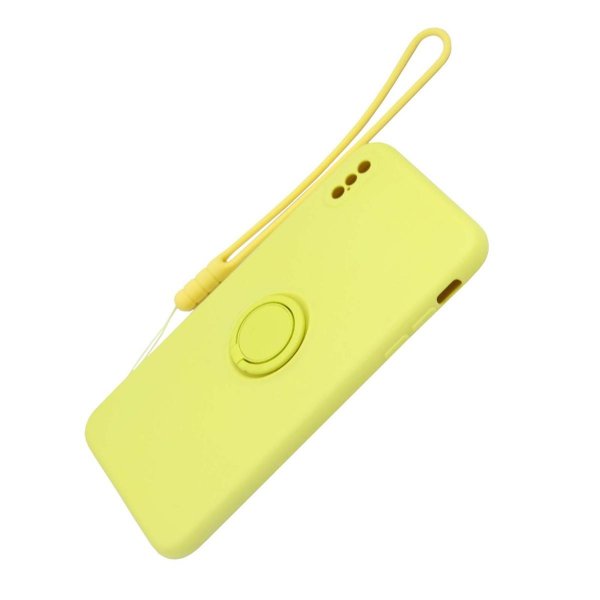iPhone X/iPhone Xs Cover Silikone med Ringholder Gul