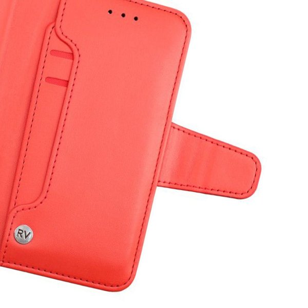 Rvelon iPhone X/iPhone Xs Cover Udklappeligt Kortrum Rød