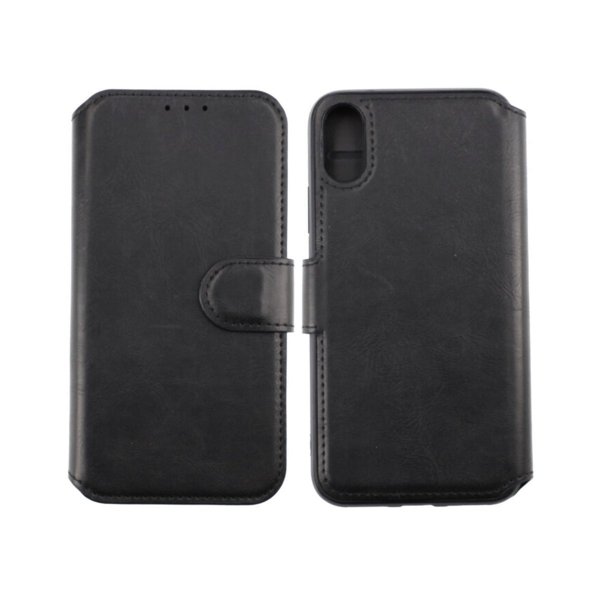 Rvelon iPhone X/iPhone Xs Cover Med Udklappeligt Kortrum Sort