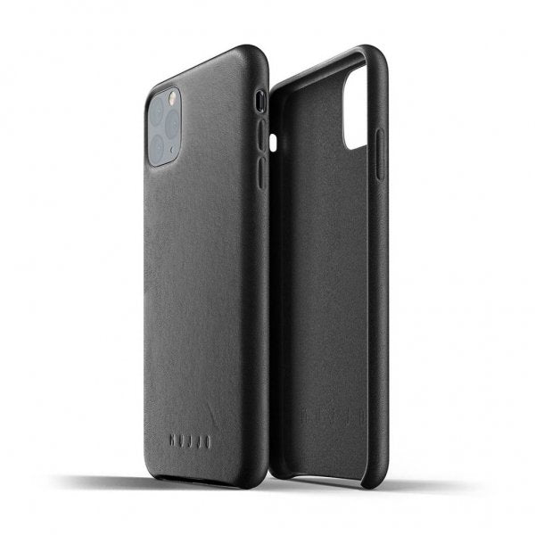 Mujjo iPhone 11 Pro Max cover i fuldnarvet læder - sort