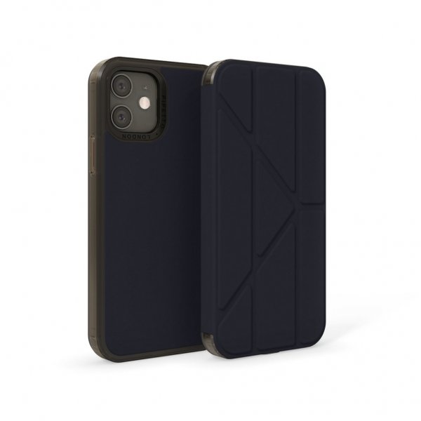 Pipetto Origami Folio til iPhone 12/12 Pro Mørkeblå