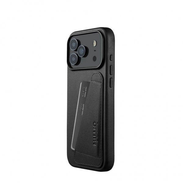 Mujjo iPhone 17 Pro Max Cover Full Leather Wallet Case MagSafe Sort