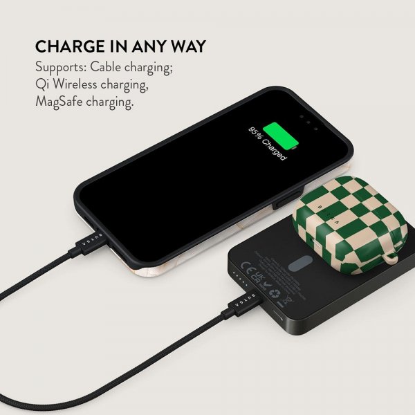 Burga Powerbank MagSafe 5000 mAh Ivy League Metalgrå
