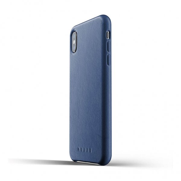 Mujjo iPhone Xs Max Cover Fuld Læder Monaco Blue