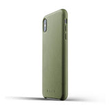Mujjo iPhone Xs Max Cover Fuld Læder Olivengrøn