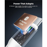 iOttie Kabel 100W optrækkelig USB-C 2-pak hvid