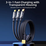 Joyroom Kabel 3-i-1 Hurtigopladningskabel 1.2m Blå