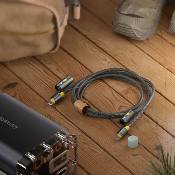4smarts Kabel 3in1 USB-C Set Explorer 240W 1.5m Sort