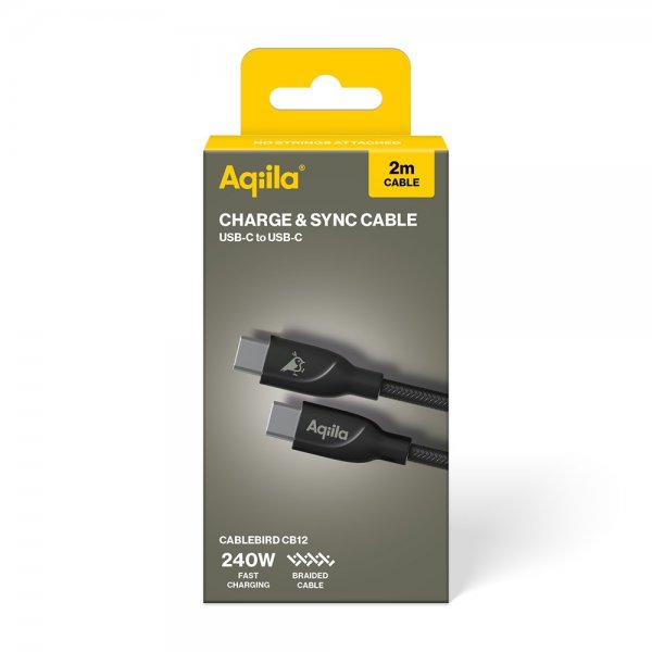Aqiila Kabel Cablebird CB12 USB-C til USB-C 240W 2m Sort