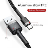 Baseus Kabel Cafule Cable USB-A/USB-C 3m Grå Sort