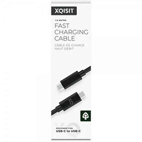 Xqisit Kabel Charge & Sync USB-C til USB-C 1m Sort