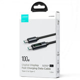 Joyroom Kabel Digital Display Fast Charging Cable USB-C til USB-C 100W 1.2m