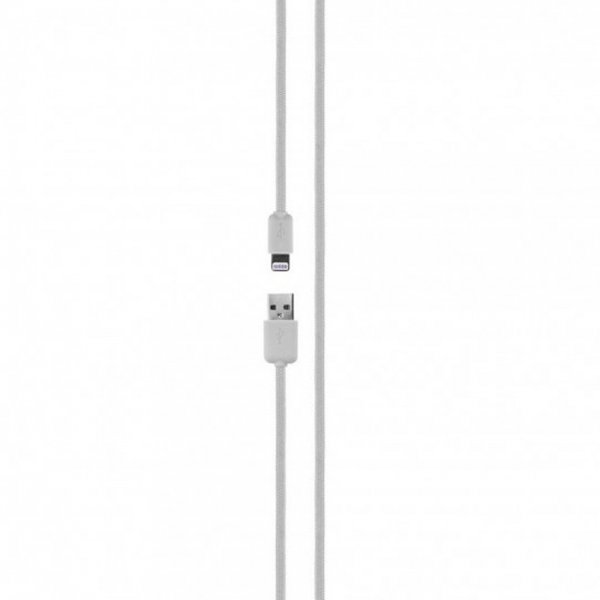 Xqisit Kabel Flettet USB-A til Lightning 1.8m Hvid