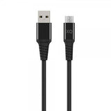 Xqisit Flettet USB-A til Micro-USB-kabel 2m Sort