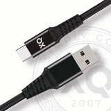 Xqisit Kabel Flettet USB-A til USB-C 2m Sort