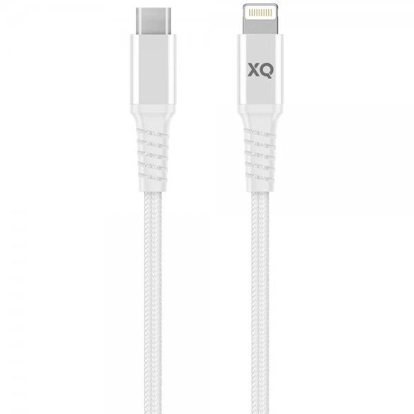 Xqisit Kabel Flettet USB-C til Lightning 2m Hvid
