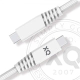 Xqisit Kabel Flettet USB-C til USB-C 2m Hvid