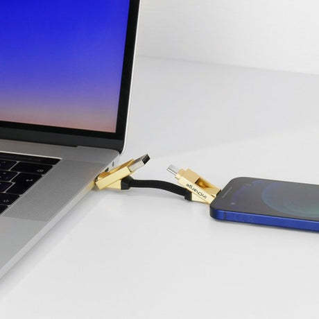 Rolling Square Kabel inCharge 6 Nøglering Saturn Gold