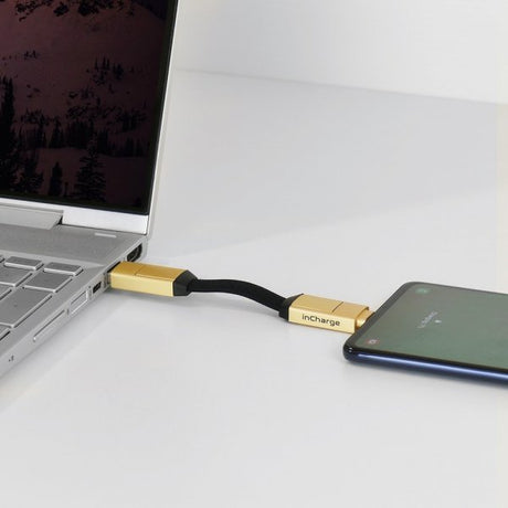 Rolling Square Kabel inCharge 6 Nøglering Saturn Gold