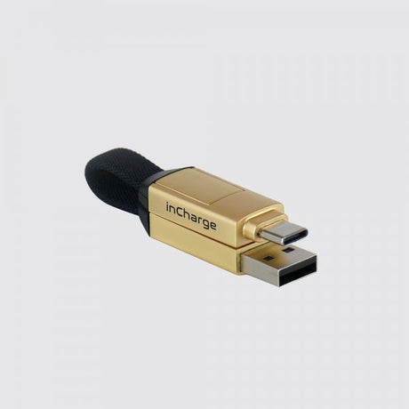 Rolling Square Kabel inCharge 6 Nøglering Saturn Gold