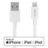 Deltaco Kabel USB-A-kabel med Lightning-stik 2m Hvid