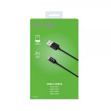 Celly Kabel USB-A til USB-C 2m Sort