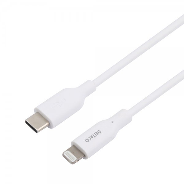 Deltaco Kabel USB-C Kabel med Lightning Stik 1m Hvid