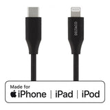 Deltaco Kabel USB-C til Lightning 2 meter Sort