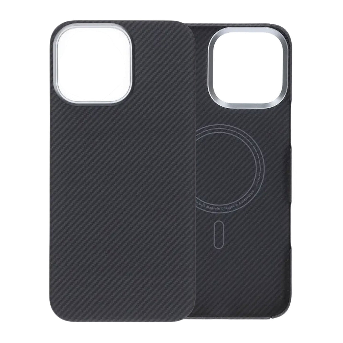 iPhone 16 Pro Max Cover Kevlar MagSafe Sort med striber
