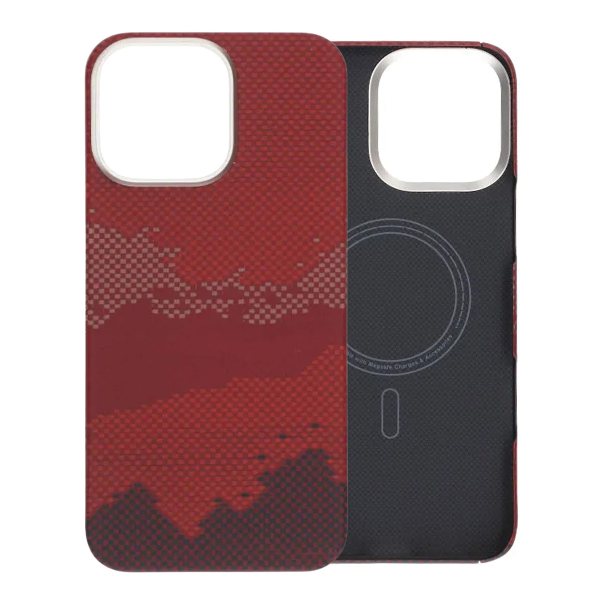 iPhone 16 Pro Max Cover Kevlar MagSafe Rød Motiv