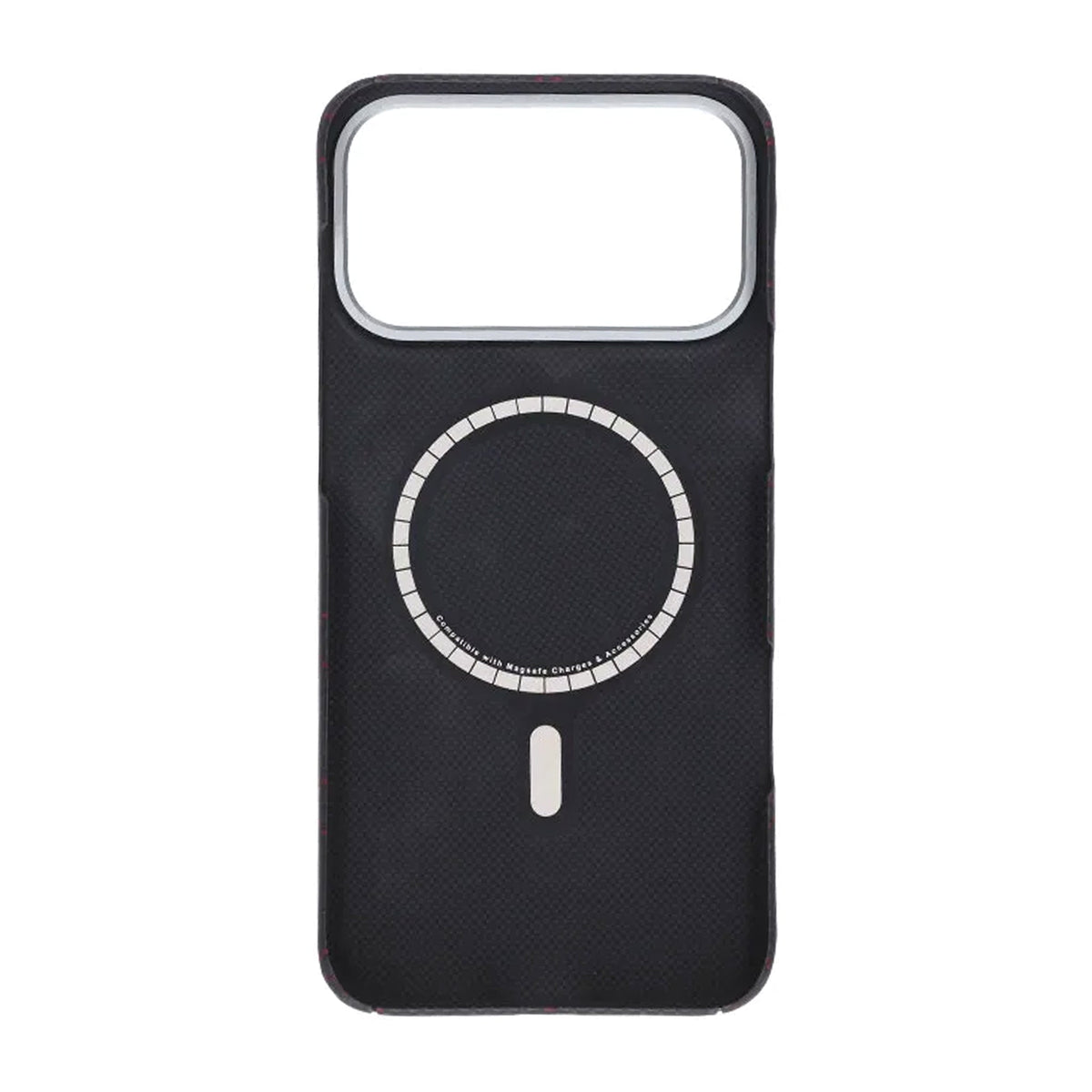 iPhone 17 Pro Max Cover Kevlar MagSafe Sort-rødt gitter