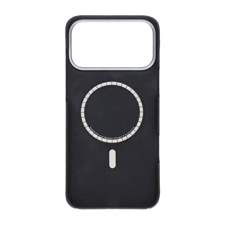 iPhone 17 Pro Max Cover Kevlar MagSafe Sort-rødt gitter