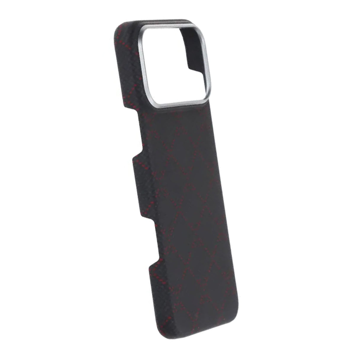 iPhone 17 Pro Max Cover Kevlar MagSafe Sort-rødt gitter