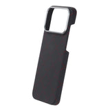 iPhone 17 Pro Max Cover Kevlar MagSafe Sort-rødt gitter