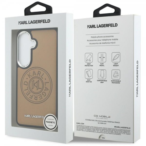 Karl Lagerfeld Samsung Galaxy S26 Cover Perforeret Logo MagSafe Brun