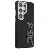 Karl Lagerfeld Samsung Galaxy S26 Ultra Cover Metal Logo Grained Sort