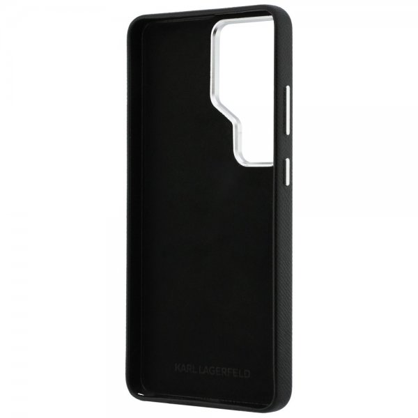 Karl Lagerfeld Samsung Galaxy S26 Ultra Cover Metal Logo Grained Sort