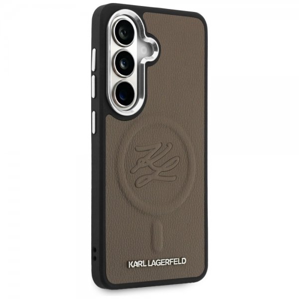 Karl Lagerfeld Samsung Galaxy S26 Plus Cover Præget MagSafe Brun