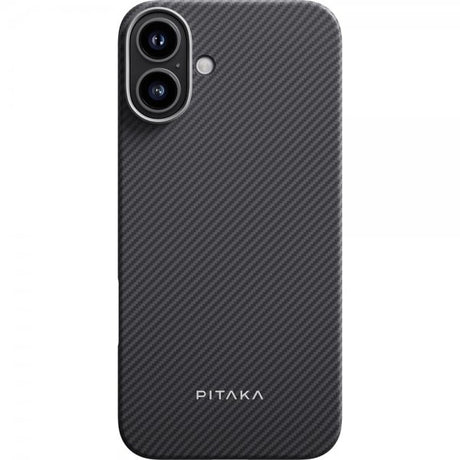 Pitaka iPhone 16 Cover Ultra-Slim Case MagSafe Sort/Grå Twill