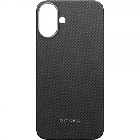 Pitaka iPhone 16 Cover Ultra-Slim Case MagSafe Sort/Grå Twill