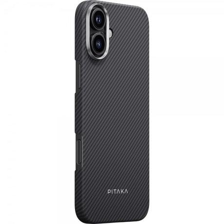 Pitaka iPhone 16 Cover Ultra-Slim Case MagSafe Sort/Grå Twill