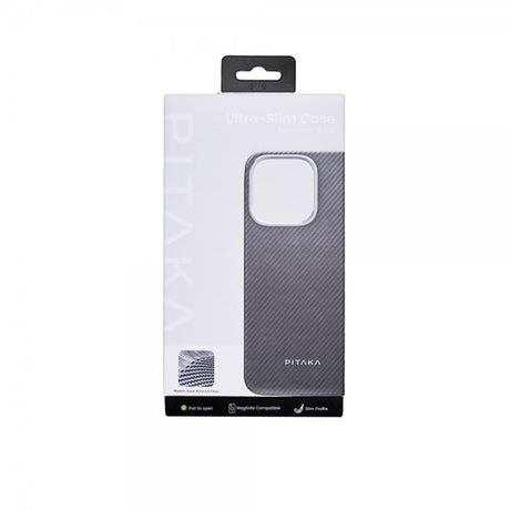 Pitaka iPhone 16 Pro Cover Ultra-Slim Case MagSafe Black/Grey Twill
