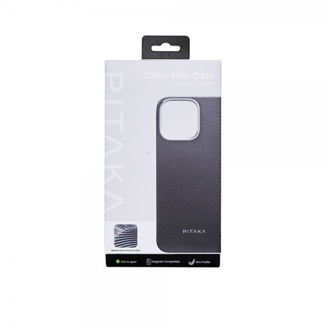Pitaka iPhone 16 Pro Max Cover Ultra-Slim Case MagSafe Black/Grey Twill