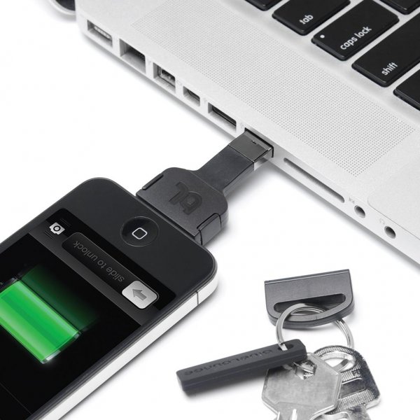 Bluelounge Kii 30pin iPhone 3. 4 / 4s Oplader Nøglering Sort