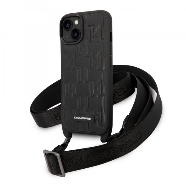 Karl Lagerfeld iPhone 14 Cover Crossbody Strap Sort