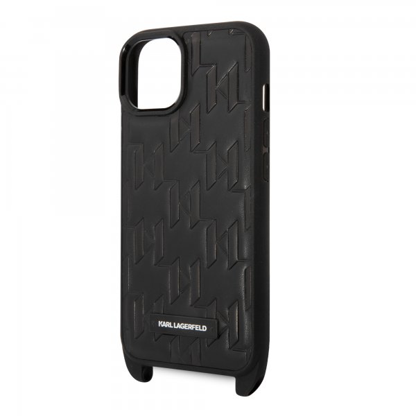 Karl Lagerfeld iPhone 14 Cover Crossbody Strap Sort