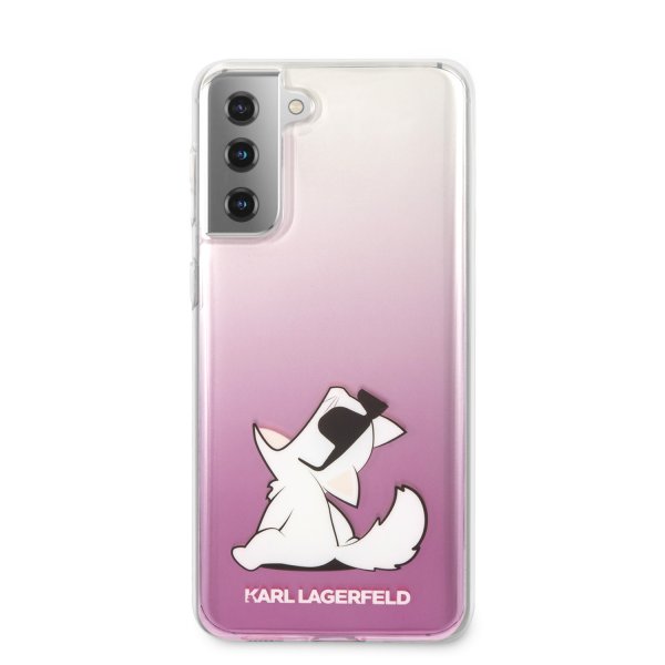 Karl Lagerfeld Samsung Galaxy S21 Plus Cover Choupette Transparent Rosa